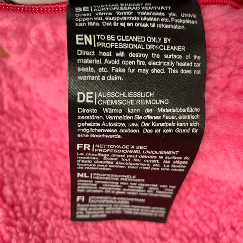 STAND STUDIO Size L Pink Polyester Textured Faux Fur Snaps Coat