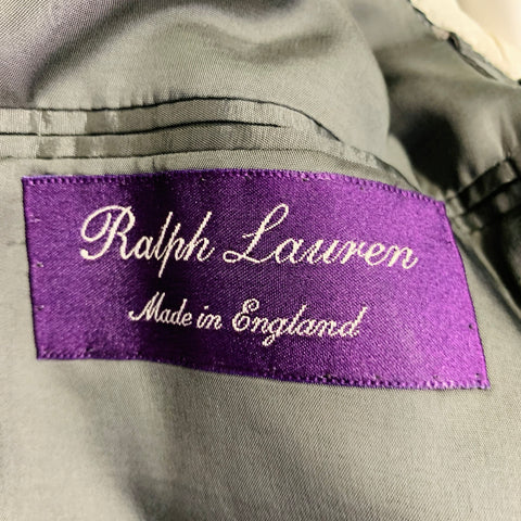 RALPH LAUREN Taille 39 Costume plissé à revers crantés en laine rayée craie grise