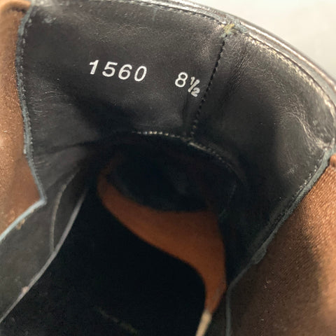 PRADA Size 9.5 Black Shimmery Leather Chelsea Boots