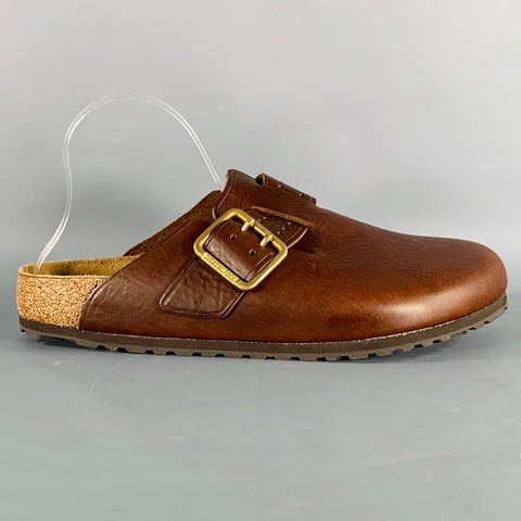 BIRKENSTOCK Size 11 Brown Gold Leather Slip On Sandals