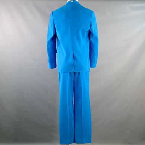 BURBERRY SS23 Size 34 Blue Wool Peak Lapel Double Breasted Suit