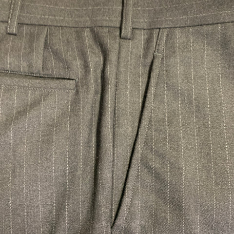 COMME des GARCONS HOMME PLUS Size M Black Grey Pinstripe Wool Dress Pants