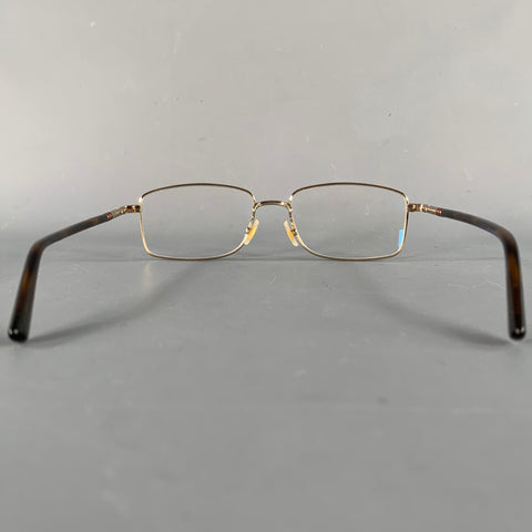 GUCCI Gold Tortoise Shell Metal Eyeglasses Frames
