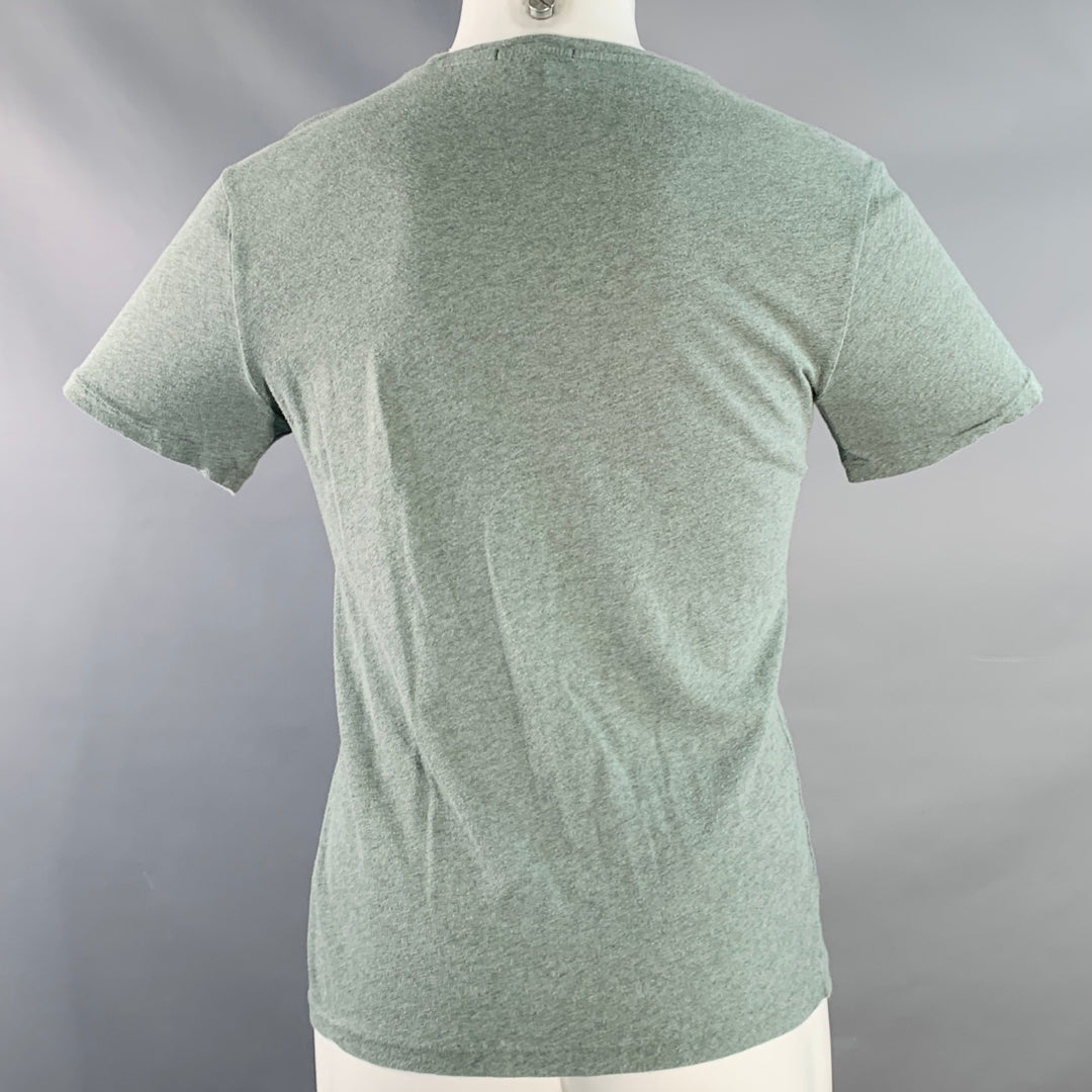 BURBERRY BRIT Size S Blue Green Checkered Cotton Crew Neck T-shirt