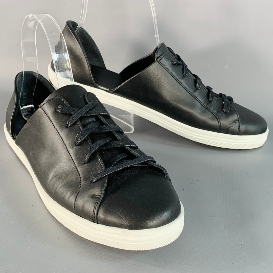 FREDA SALVADOR Size 9 Black Leather D'Orsay Sneakers