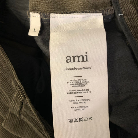 AMI Size 34 Green Olive Corduroy Cotton Pants