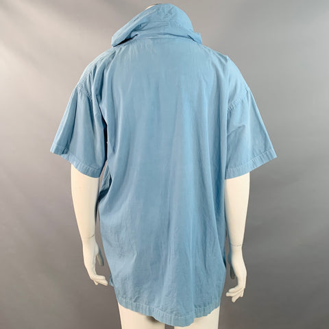 COMME des GARCONS Size XXL Blue Cotton Shawl Collar Casual Top