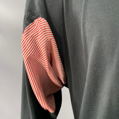 VIVIENNE WESTWOOD ARCHIVE Vintage Size M Black Red White Patches Cotton Asymmetrical Long Sleeve T-shirt