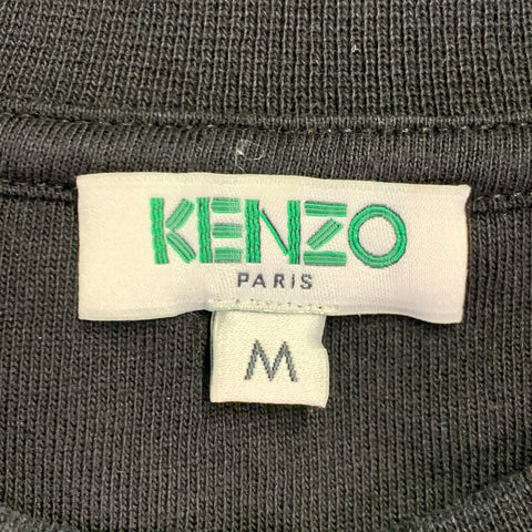 KENZO Size M Paris Black Multi Color Print Cotton Crew-Neck T-shirt