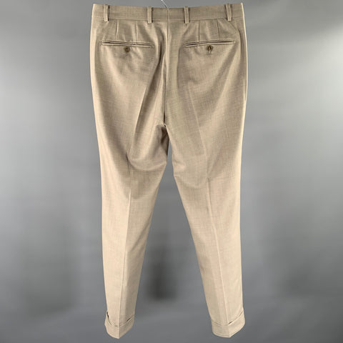 ATELIER MUNRO Size 32 Khaki Wool Slim Fit Dress Pants