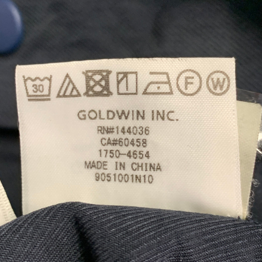 GOLDWIN Size L Navy Twill Nylon Blend Drawstring Casual Pants