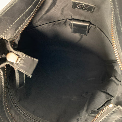 SALVATORE FERRAGAMO Black Leather Crossbody Tote Bag