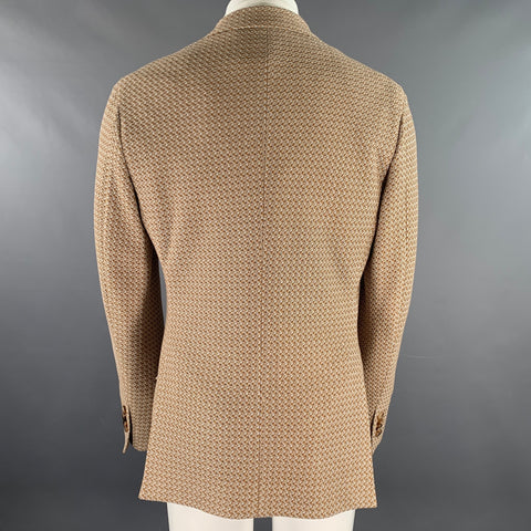 ETRO Size 40 Gold Grey Woven Cotton Notch Lapel Sport Coat