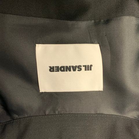 JIL SANDER Size M Black Wool Popover Short-Sleeve Shirt