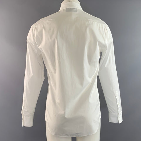 SIMONE ROCHA Size S White Embellishment Cotton Button Up Long Sleeve Shirt
