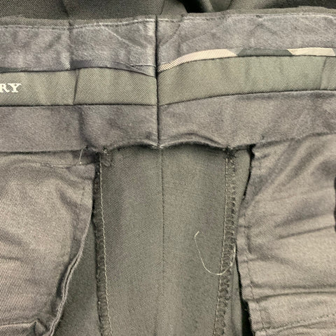 BURBERRY LONDON Size 36 Black Virgin Wool Flat Front Dress Pants