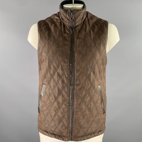 JOHNSTON MURPHY Size L Brown Blue Reversible Vest