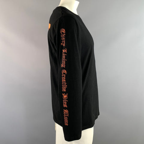 OFF WHITE FW2016 Size XL Black Orange Cotton Crew Neck Pullover