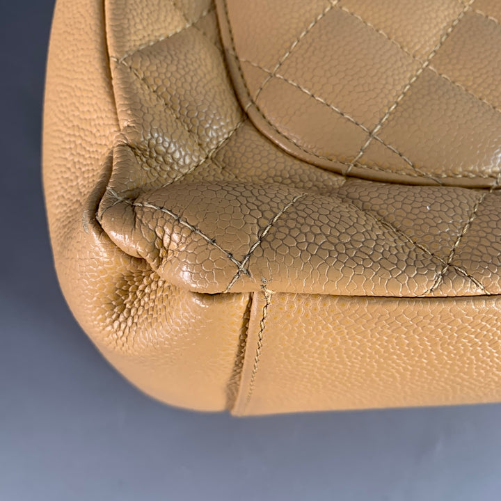 CHANEL Vintage GST Caviar Grand Shopping Tote Beige Gold Quilted Leather Handbag