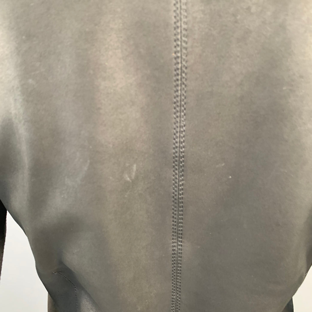 RICK OWENS Size 8 Black Lambskin Leather Biker Jacket