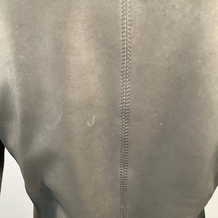 RICK OWENS Size 8 Black Lambskin Leather Biker Jacket