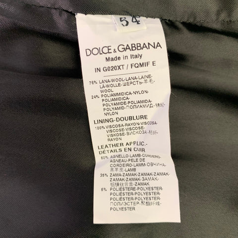 DOLCE & GABBANA Size 44 Black White Plaid Wool Blend Oversized Coat
