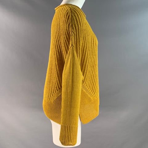 OSKA Size S Yellow Linen Long Sleeve Pullover