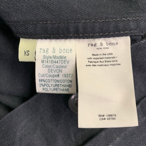 RAG & BONE Size XS Black Cotton Polyurethane Trucker Jacket