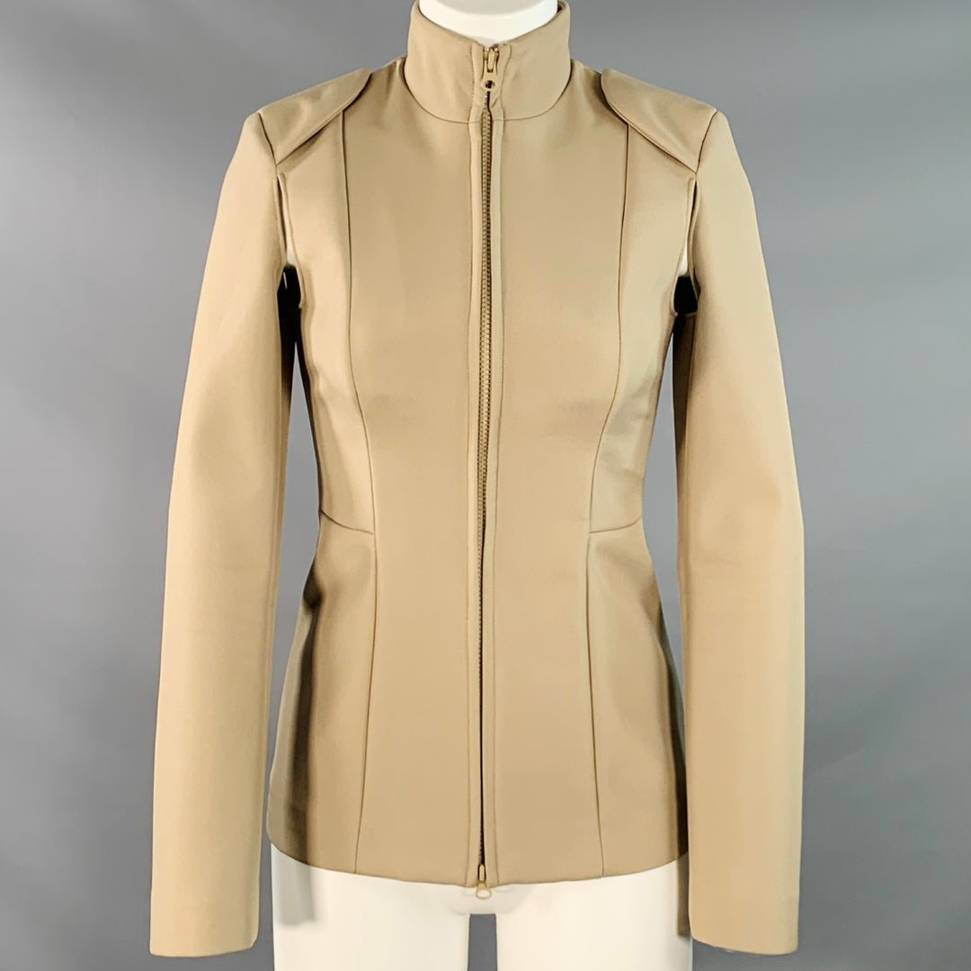 MAISON MARGIELA x H&M Size 6 Beige Polyester Blend Cutout Jacket Blazer