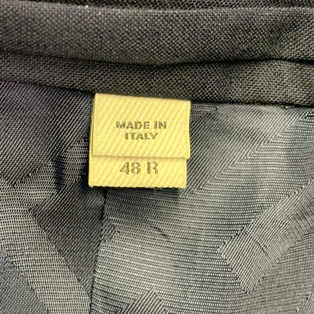 BURBERRY LONDON Size 38 Navy Wool Notch Lapel Flat Front Suit