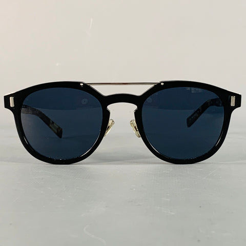 DIOR HOMME Black Tortoiseshell Acetate Aviator Sunglasses