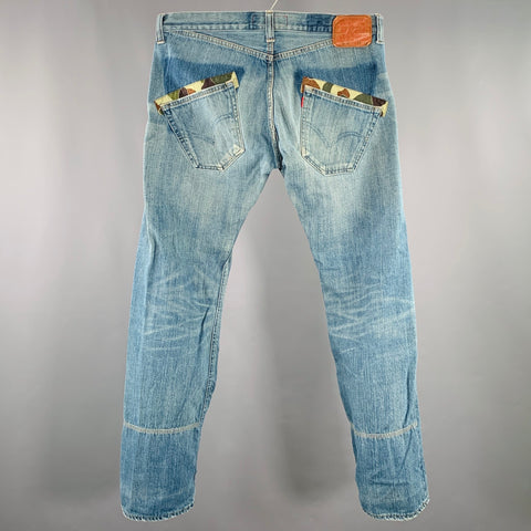 JUNYA WATANABE x LEVI STRAUSS Size S Blue Patch Cotton Selvedge Jeans
