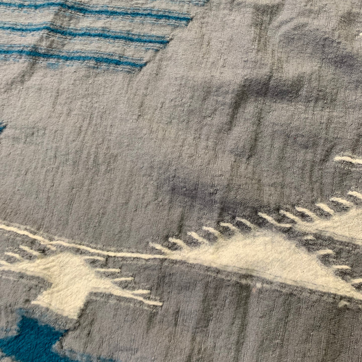 KAPITAL Grey Blue Orange Abstract Oversized Wool Scarf
