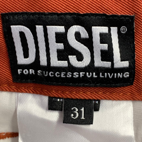DIESEL Size 31 Orange Rust Twill Cotton Flat Front Casual Pants