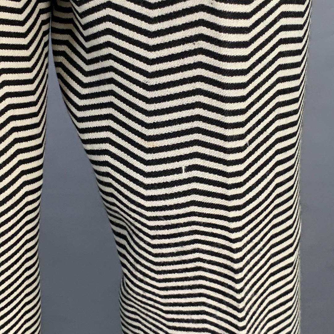 EMPORIO ARMANI Size 40 Regular Black White Chevron Virgin Wool Notch Lapel Suit