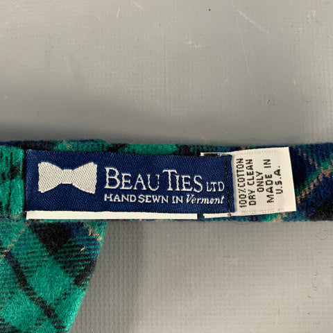 BEAU TIES LTD. Green Navy Blackwatch Cotton Bow Tie