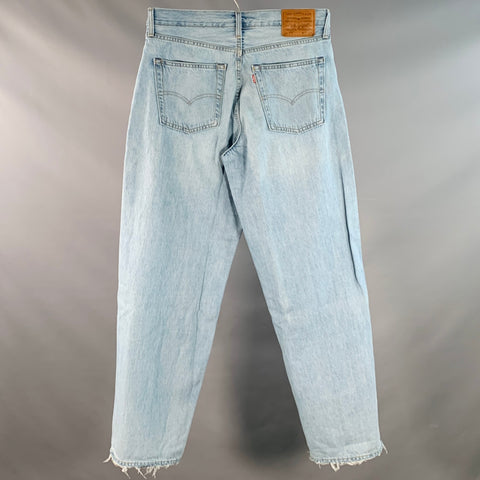LEVI STRAUSS Size 32 Blue Cotton Wide Leg Distressed Raw Edge Jeans
