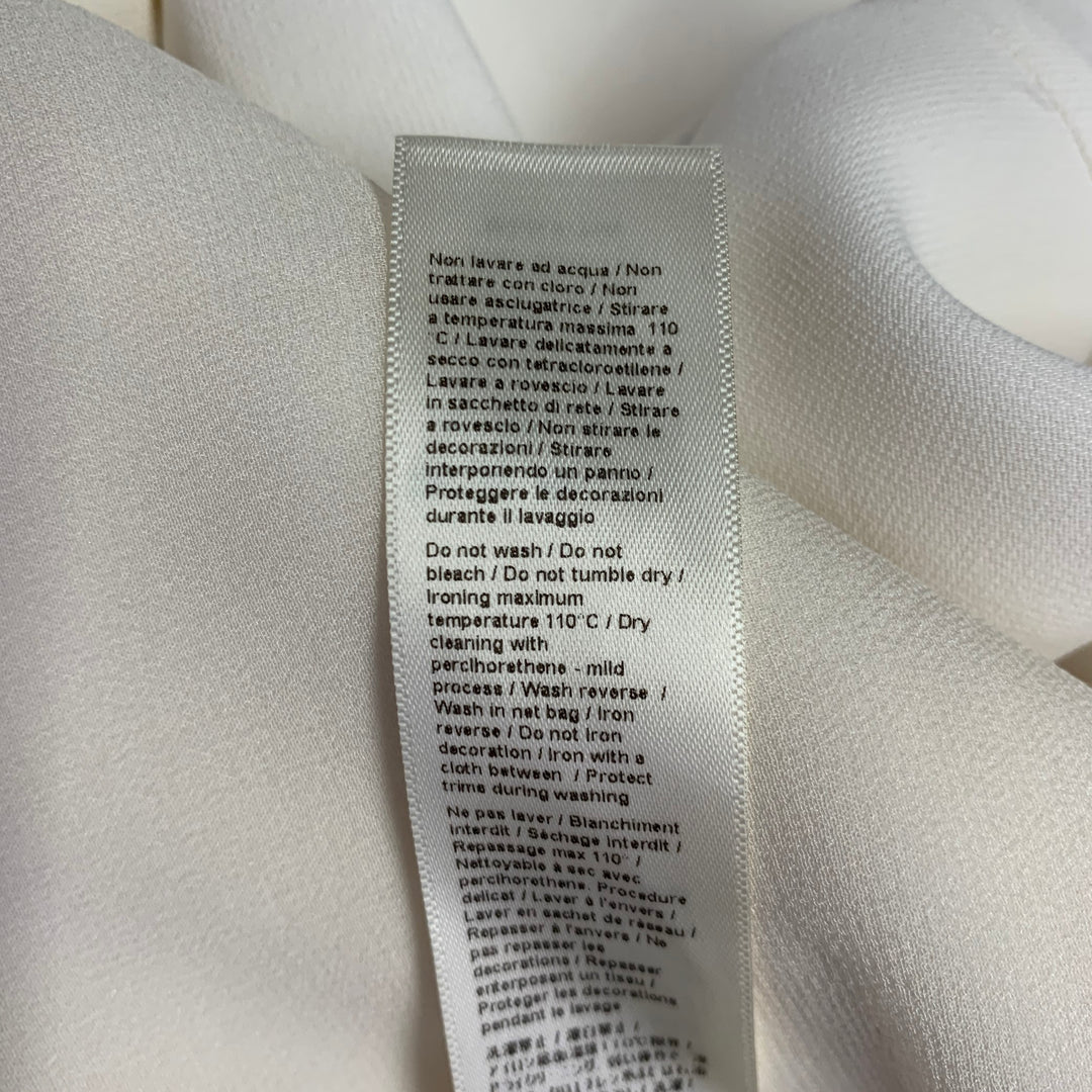 ROBERTO CAVALLI Size 12 Cream Viscose Blend Rhinestones Evening Gown