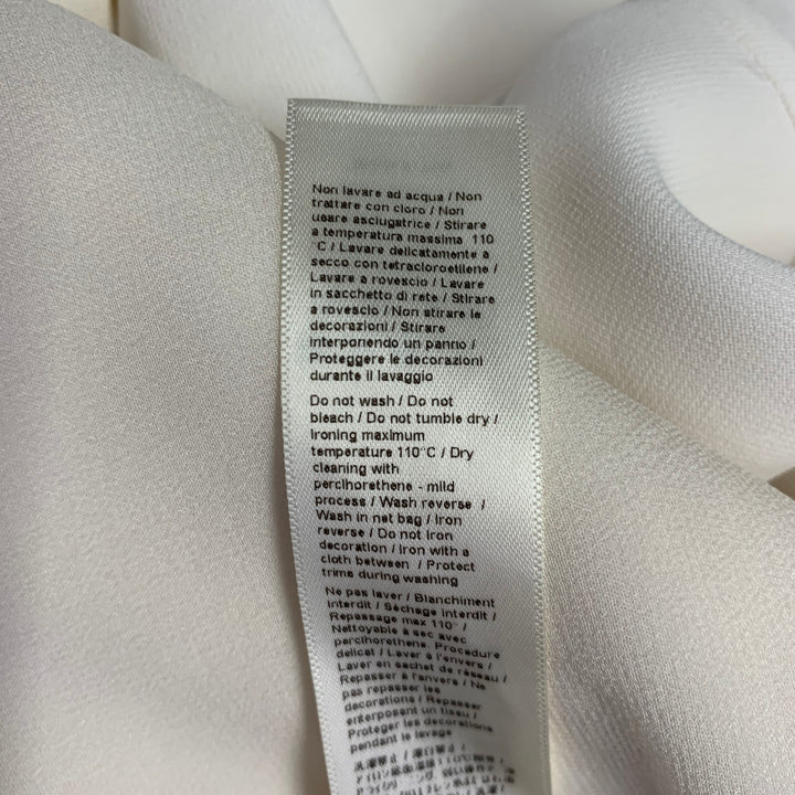 ROBERTO CAVALLI Size 12 Cream Viscose Blend Rhinestones Evening Gown