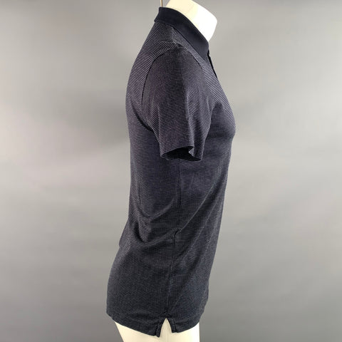THEORY Size XS Navy White Dots Cotton Pointed Collar Polo