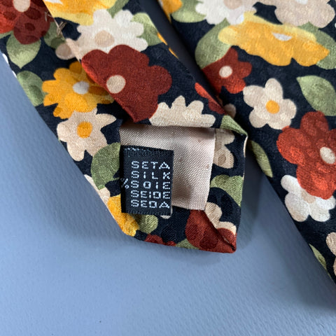 K SAN FRANCISCO Multi Color Floral Silk Tie