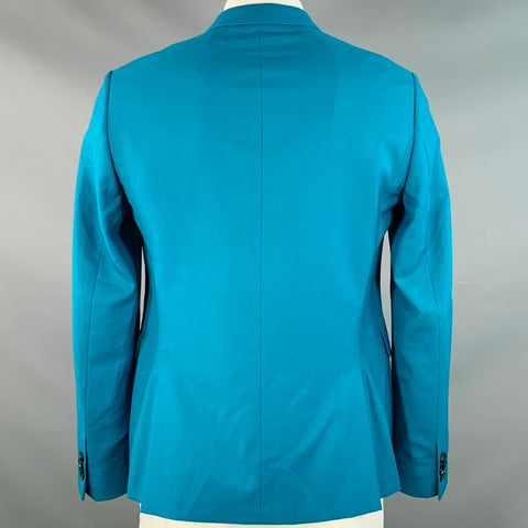PAUL SMITH Size 42 Teal Wool Notch Lapel Sport Coat