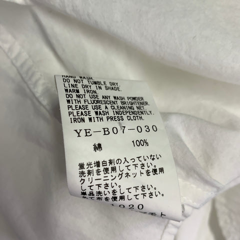 Y's by YOHJI YAMAMOTO Size M White Cotton Short Sleeve Casual Top