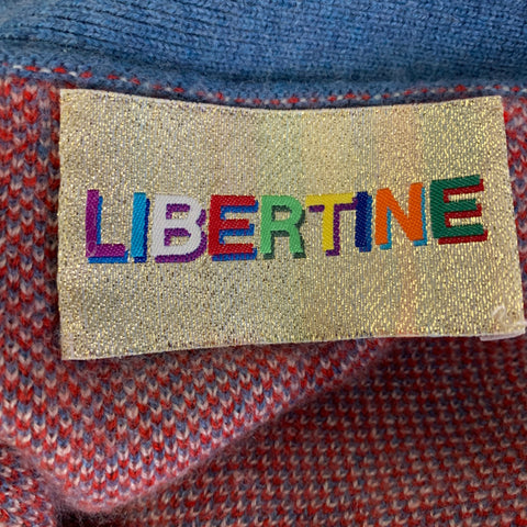 LIBERTINE Size S Light Blue Red Cashmere Cardigan