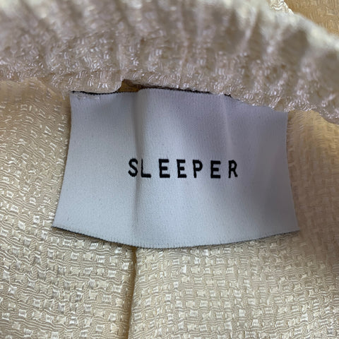 SLEEPER Size S Cream Rayon Blend Shiny Elastic Waistband Casual Pants