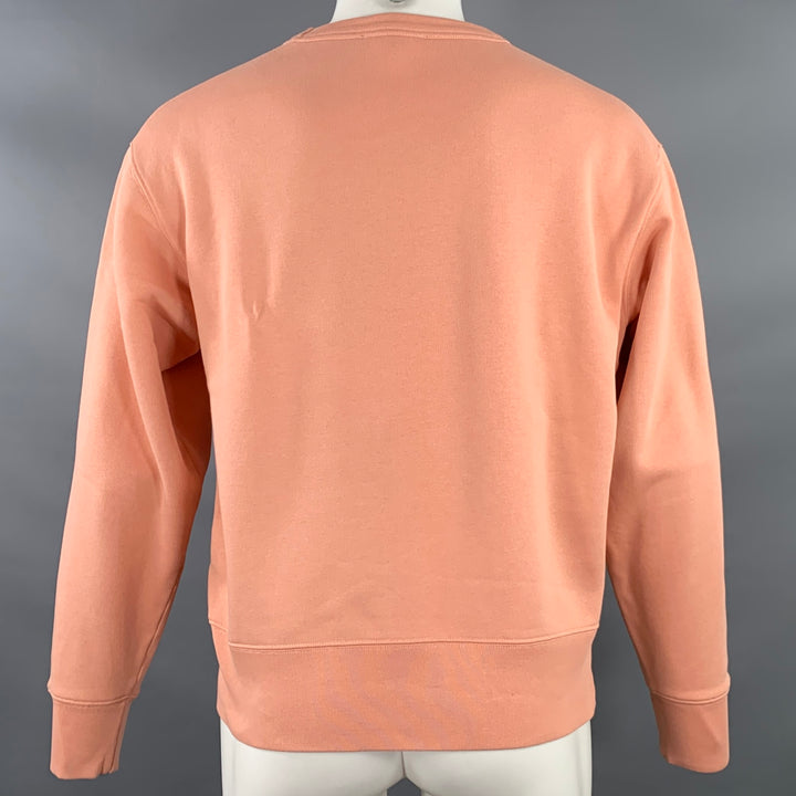 ACNE STUDIOS Size M Fairview Face Orange Sorbet Cotton Crew Neck Sweatshirt