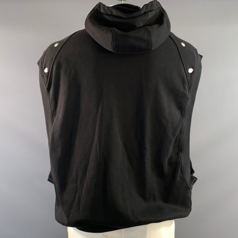 WALTER VAN BEIRENDONCK Size L Black Cotton Hoodie Jacket