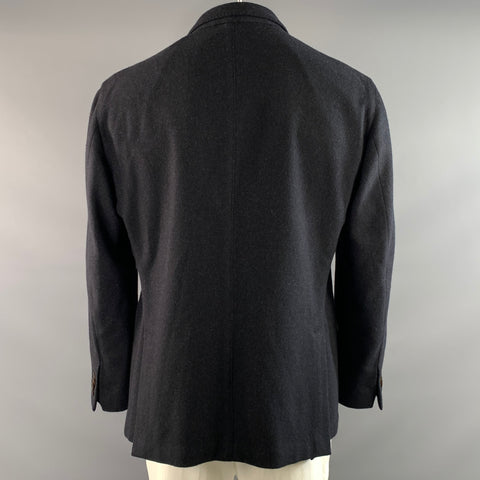 BOGLIOLI Chest Size 48 Navy Blue Wool Cashmere Notch Lapel Sport Coat