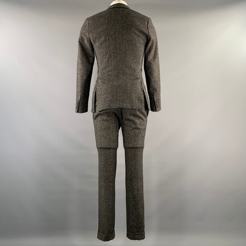 J.LINDEBERG Chest Size 44 Grey Black/red Tartan Wool Peak Lapel 30 31 Suit