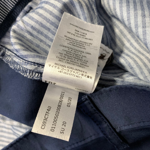 MICHAEL KORS Size 32 Navy Cotton Blend Flat Front Casual Pants